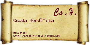 Csada Horácia névjegykártya